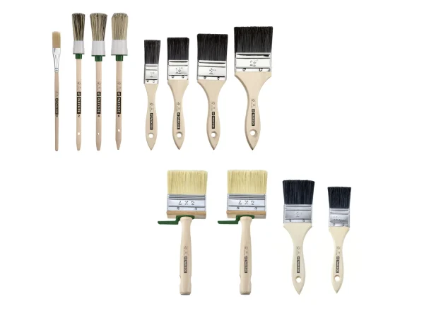 brush set, with wooden handle