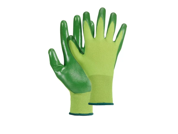 Nitrile gardening gloves, 4 pieces, elastic knitted cuff