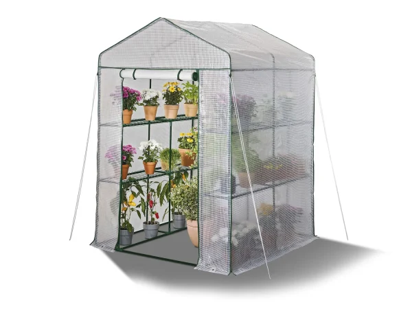 Greenhouse, with mesh foil, walkable.