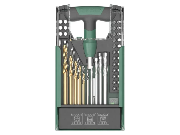 drill and bit set »P BBS 2 A1«, 50-piece / 43-piece, including storage box