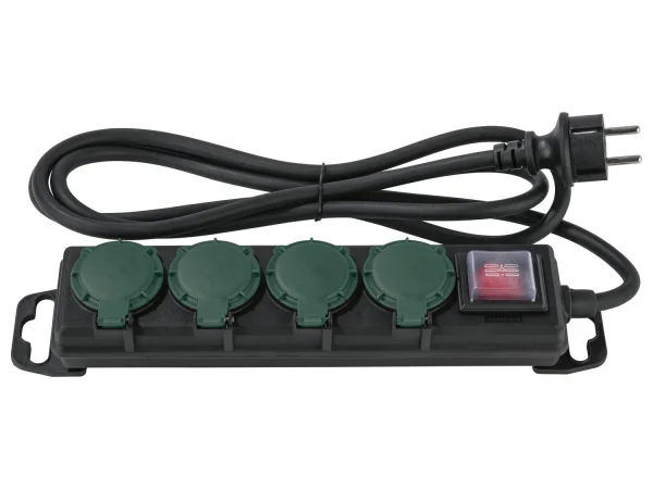 power strip, IP44, 4-way, 2 m