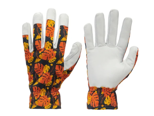 leather gardening gloves with stretch cuff