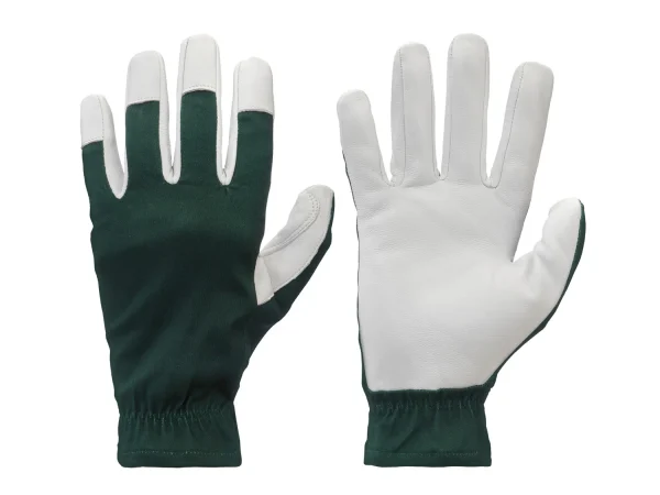 leather gardening gloves with stretch cuff