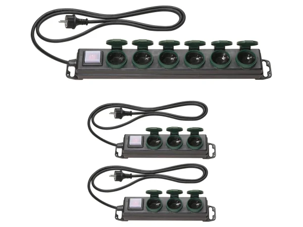 outdoor power strip, IP44, 6-way / 2x 3-way