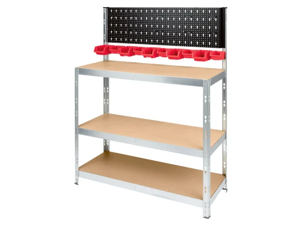 heavy-duty shelf with tool wall, 136 x 100 x 40 cm