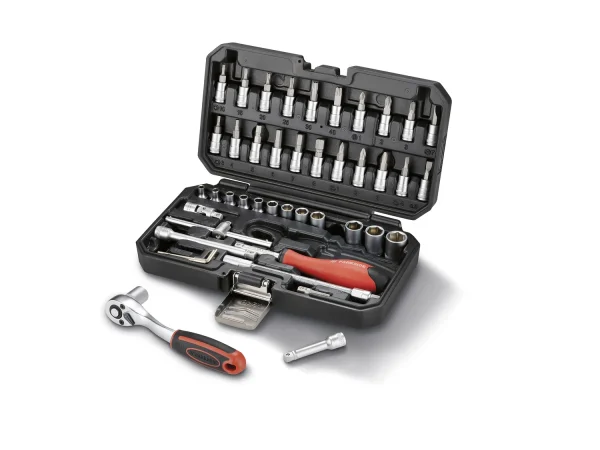 socket wrench set, 46 pieces, in plastic cassette