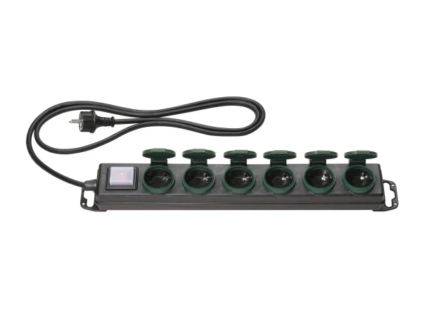 outdoor power strip, IP44, 6-way / 2x 3-way