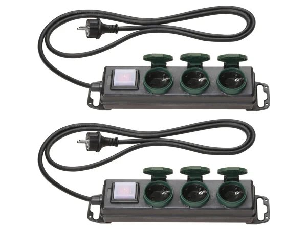 outdoor power strip, IP44, 6-way / 2x 3-way