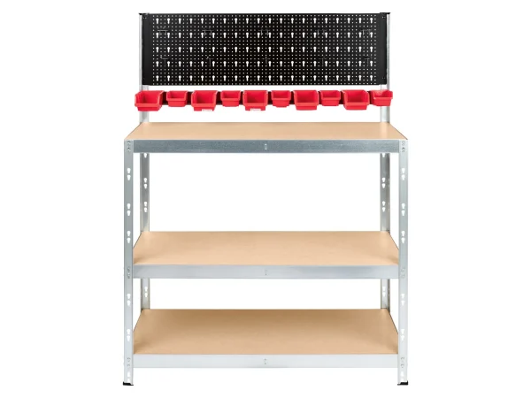 heavy-duty shelf with tool wall, 136 x 100 x 40 cm