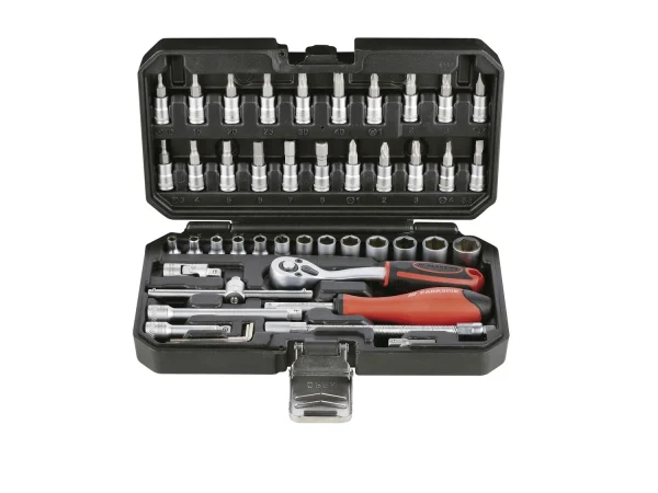 socket wrench set, 46 pieces, in plastic cassette