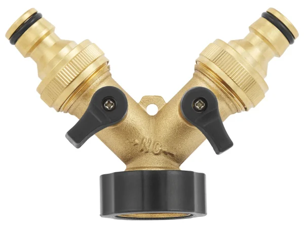 Brass plug-in system / brass 2-way distributor