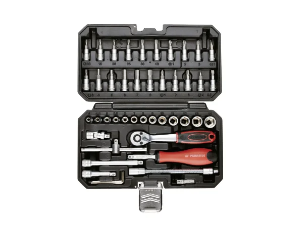 socket wrench set, 46 pieces, in plastic cassette