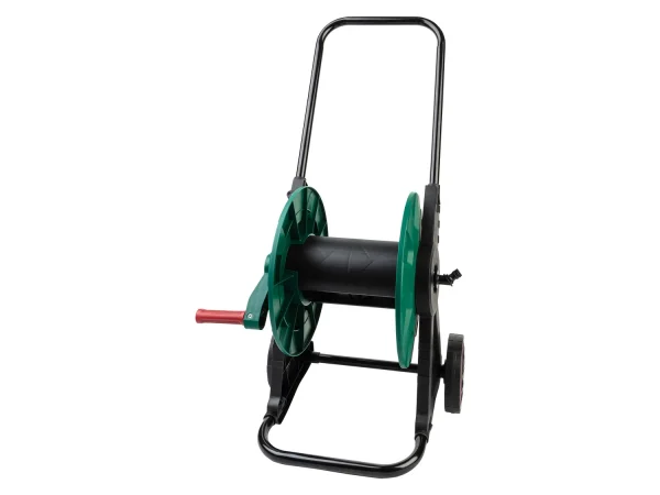 hose trolley, with lawn-friendly profile wheels