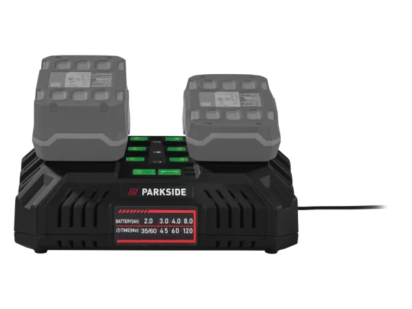 20 V battery double charger »PDSLG 20 B2«, 2 x 4.5 A