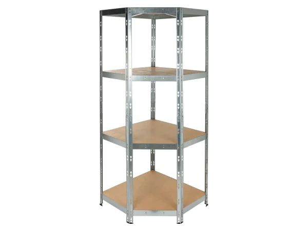 corner heavy-duty shelf, 180x70x70x40 cm, 4 shelves, galvanized