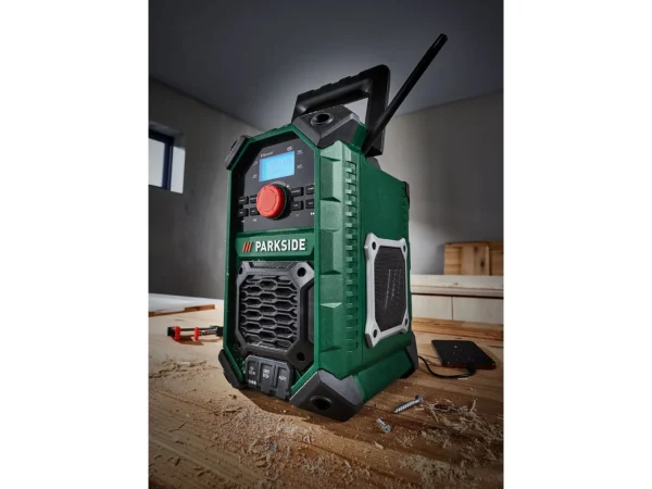 20 V / 12 V / 230 V cordless construction site radio “PBPA 20-Li B2”, without battery and charger