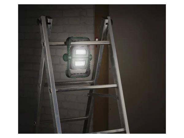 LED construction spotlight »PBBK 4 A1«, battery-operated, with 2 separately pivoting spotlights